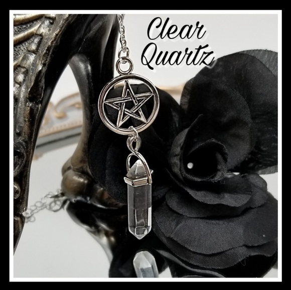 Wiccan ✦ Charged Healing Pentagram Necklace ✦ Master Clear Quartz Crystal NWT - Picture 1 of 3